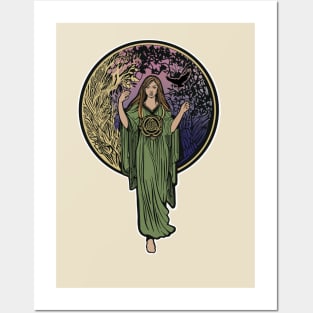 Nouveau forest goddess Posters and Art